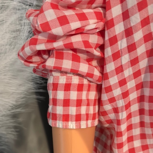 Aeropostale Red and White Notched Collar Button Down Shirt - Picture 4 of 11